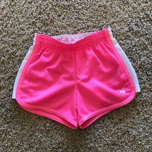 Justice girls pink track shorts